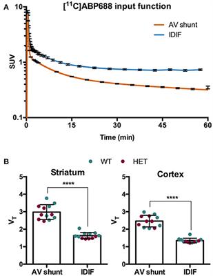 Noninvasive Relative Quantification of [11C]ABP688 PET Imaging in Mice Versus an Input Function Measured Over an Arteriovenous Shunt